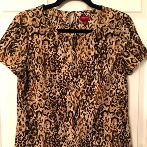 Leopard short sleeved work top